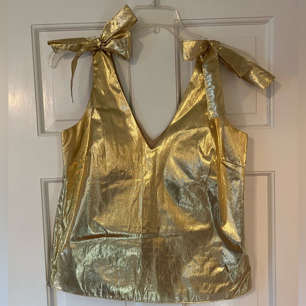 Amanda Uprichard Josephina Top in Gold